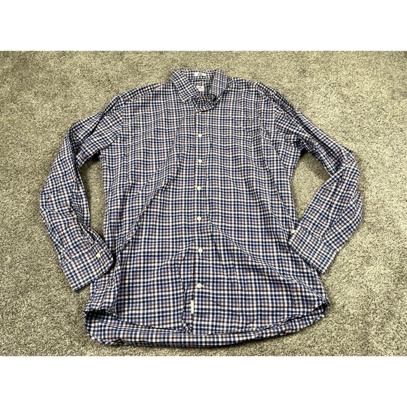 Peter Millar Other - Peter Millar Shirt Mens Large Button Down Long Sleeve Check Plaid Cotton Casual
